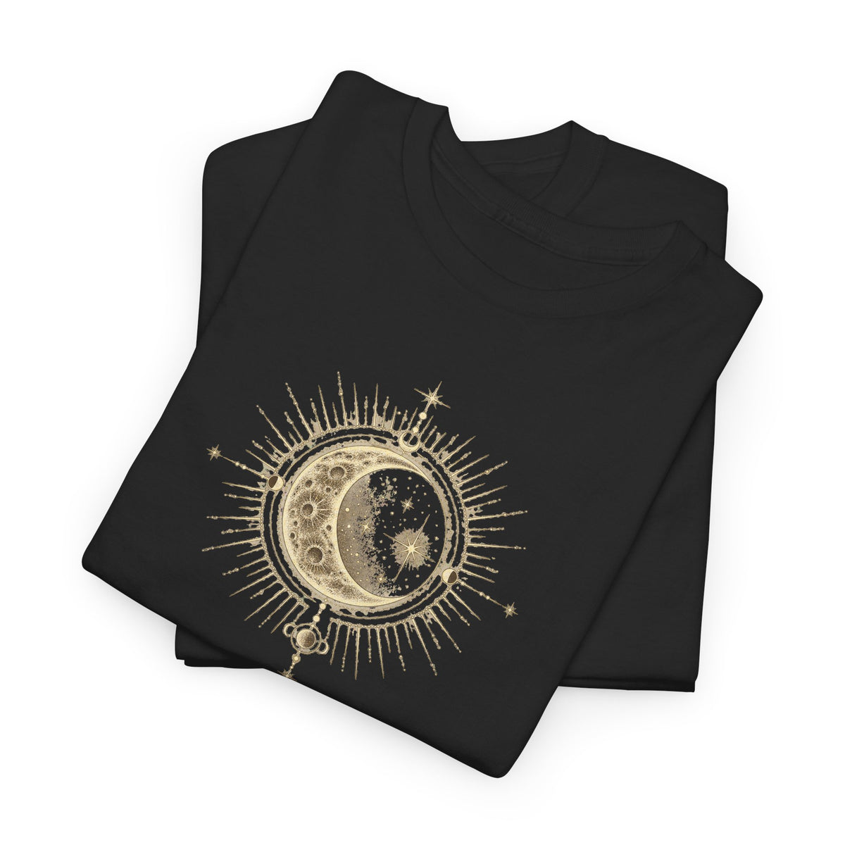 Dark Cross Goth Design Crescent Moon Unisex T-Shirt