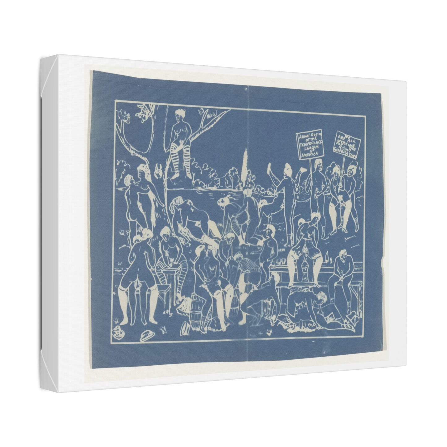 Fotoreproductie van Risqué Onderwerp, Tekening van een Orgie (circa 1900) by Anonymous, Canvas Art Print