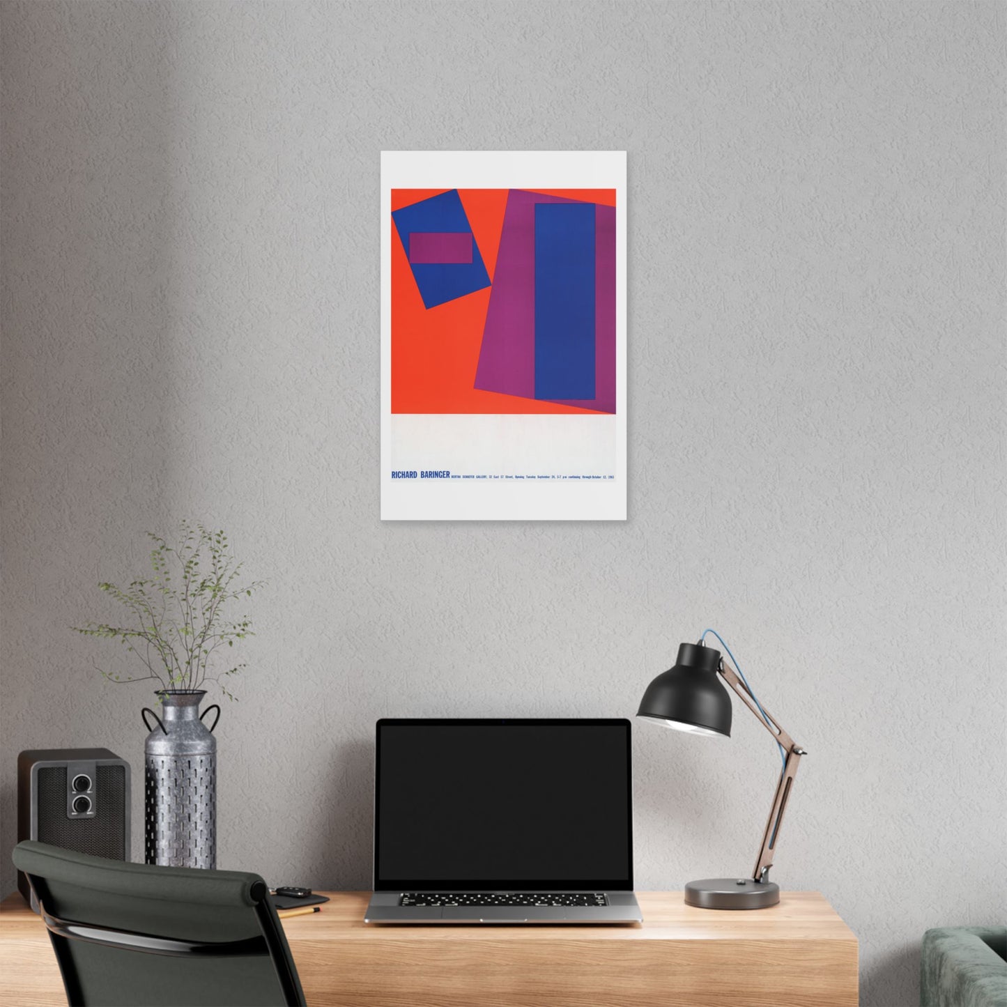 Richard Baringer, Bertha Schaefer Gallery (1963) American Poster, from the Original, Canvas Art Print