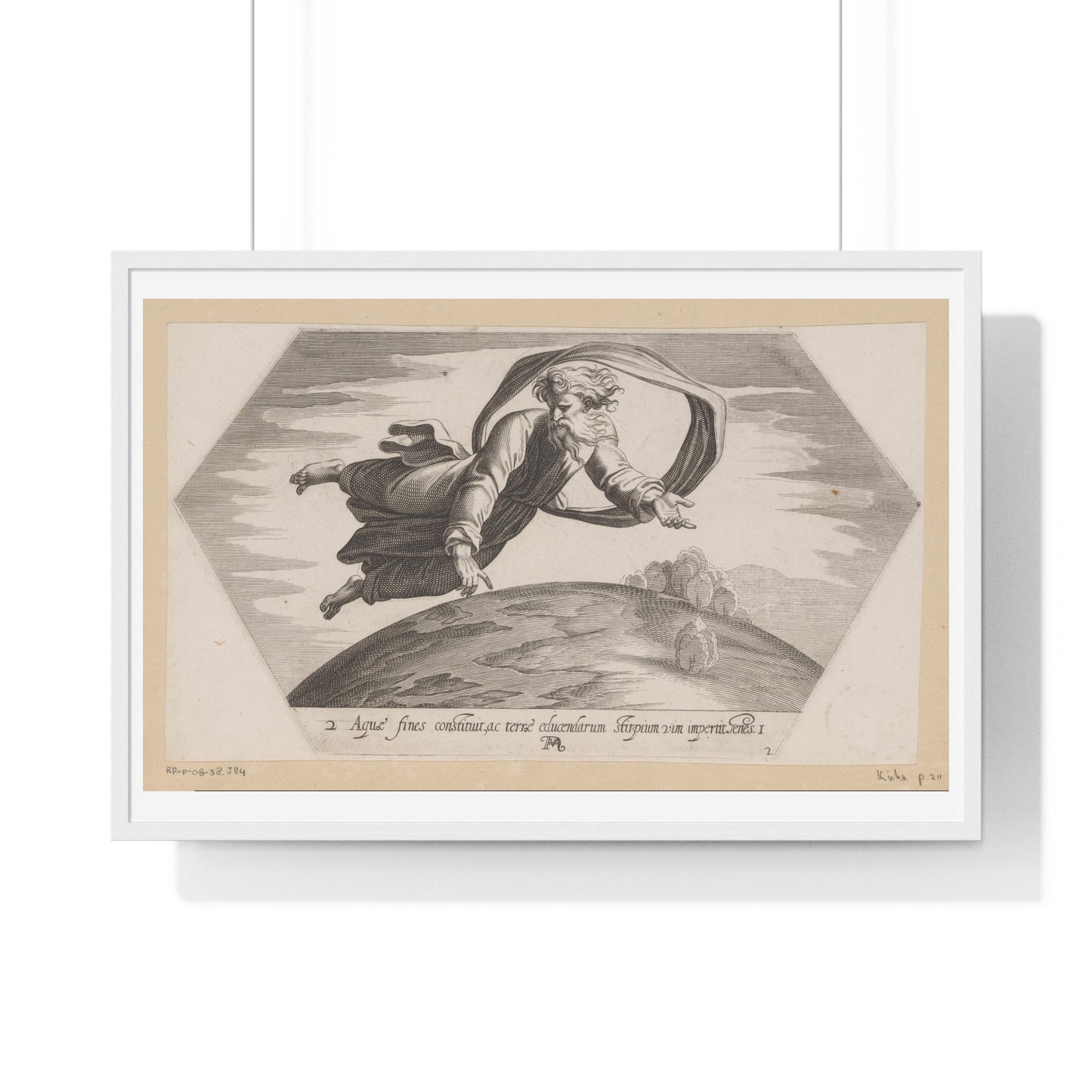 God Scheidt de Wateren (1626) by Francesco Villamena and Rafaël, from the Original, Framed Art Print