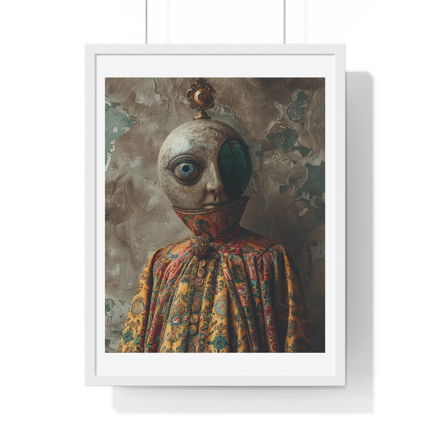 Head Replacement III, Abstract Art 'Designed by AI', Framed Art Print