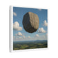 Levitated Mass Suspended Above a Beautiful Landscape 'Designed by AI' Canvas Art Print