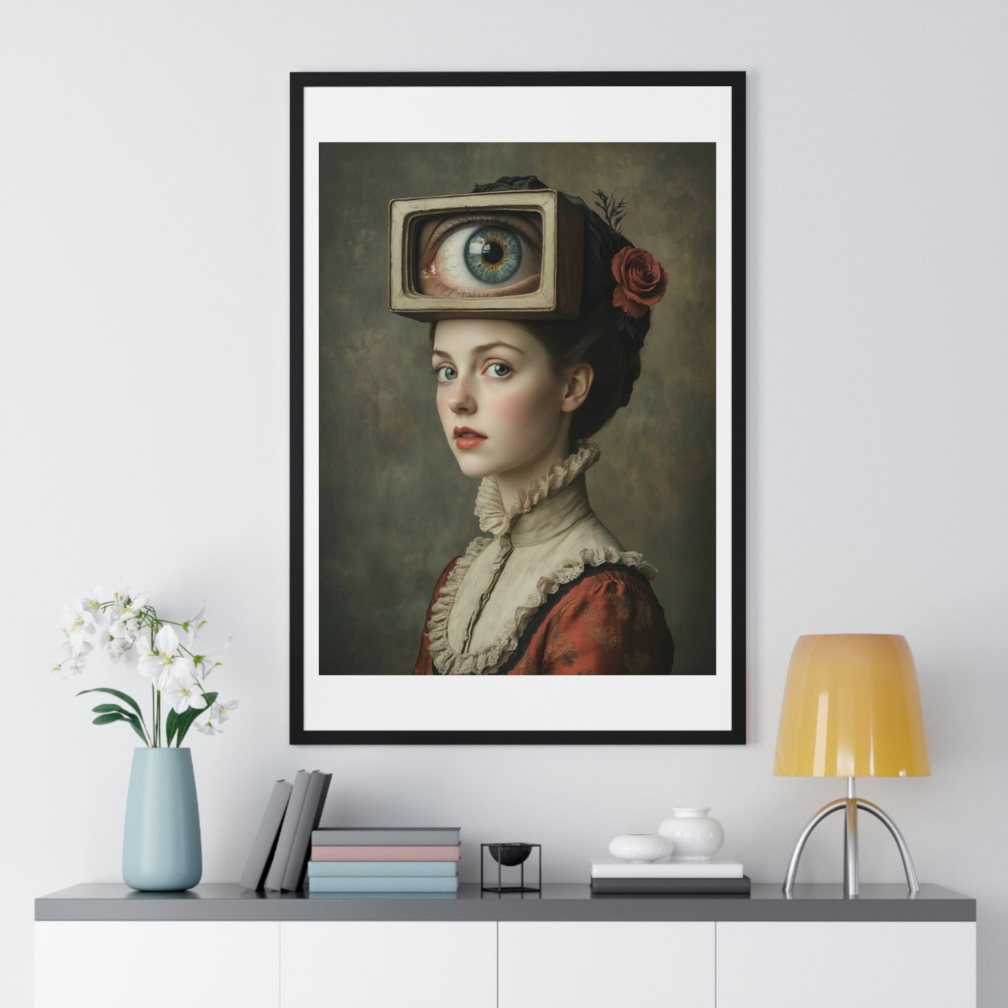 Mind's Eye, Abstract Portrait of a Regency Woman, Framed Art Print