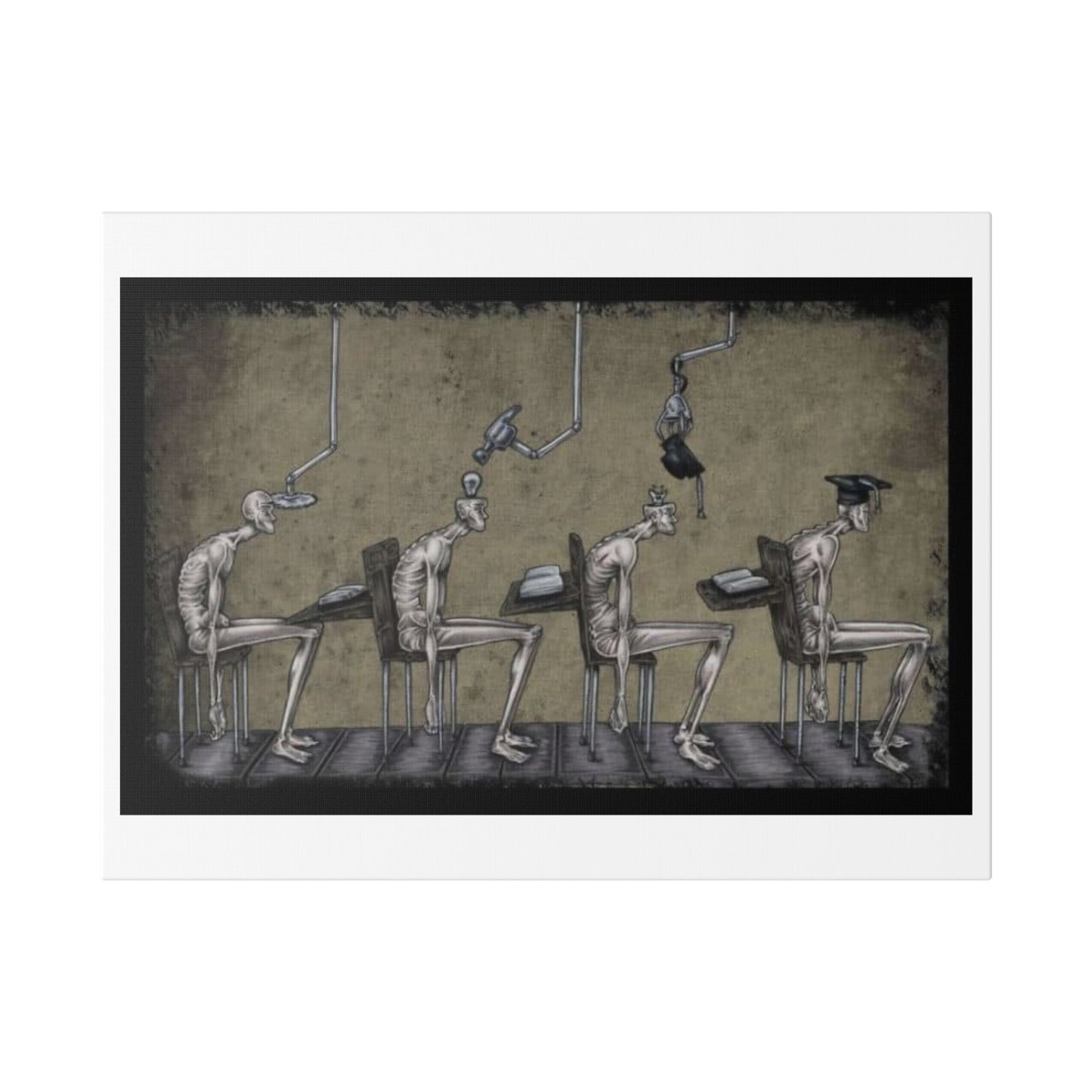 Mediocre Souls of Academia, Cartoon Art, Canvas Art Print