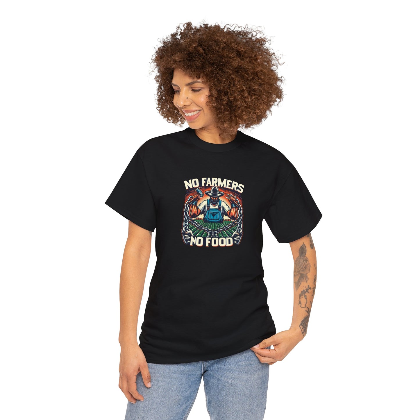 No Farmers, No Food, Cotton T-Shirt