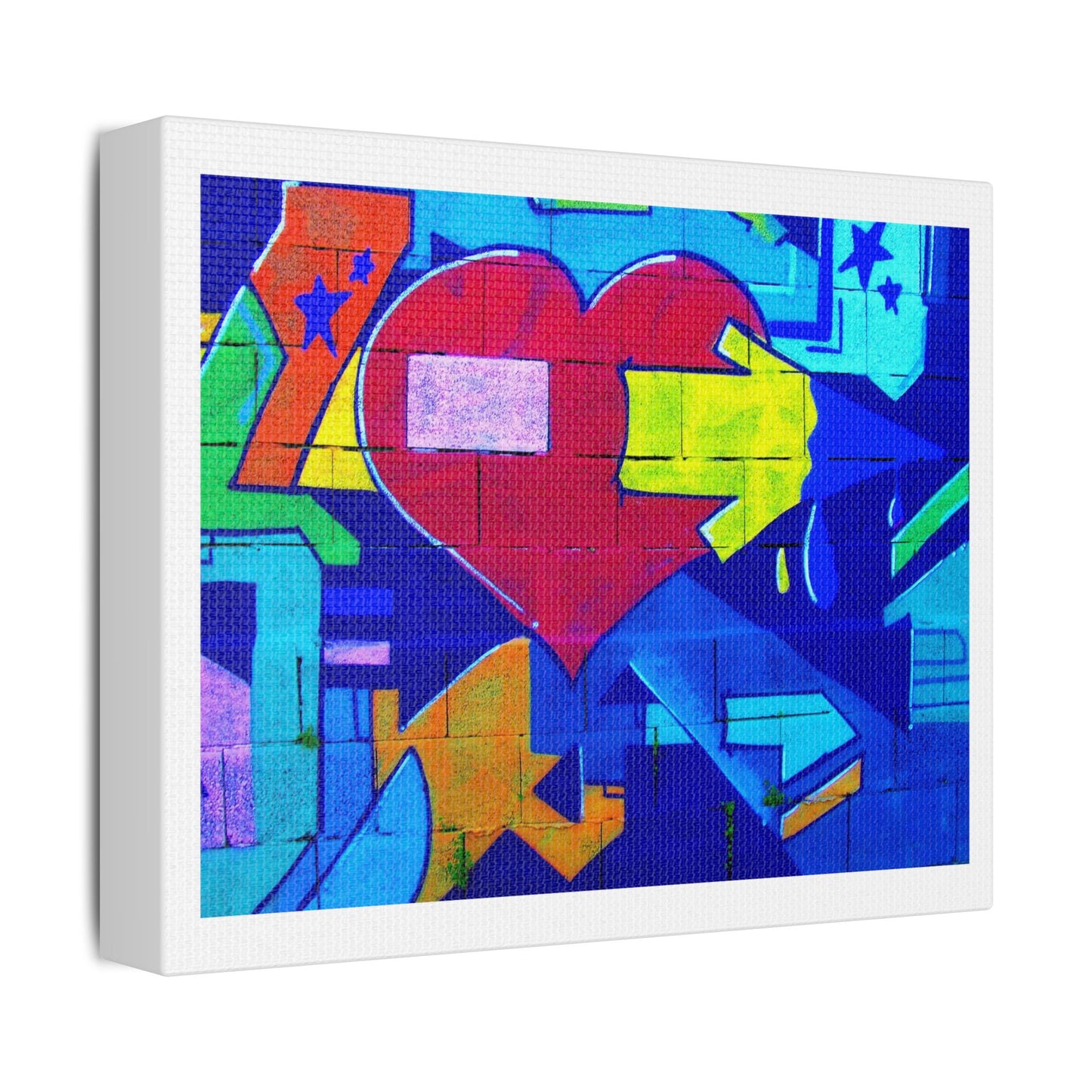 Arrow Though the Heart, Mural Art 'Designed by AI', Print on Canvas
