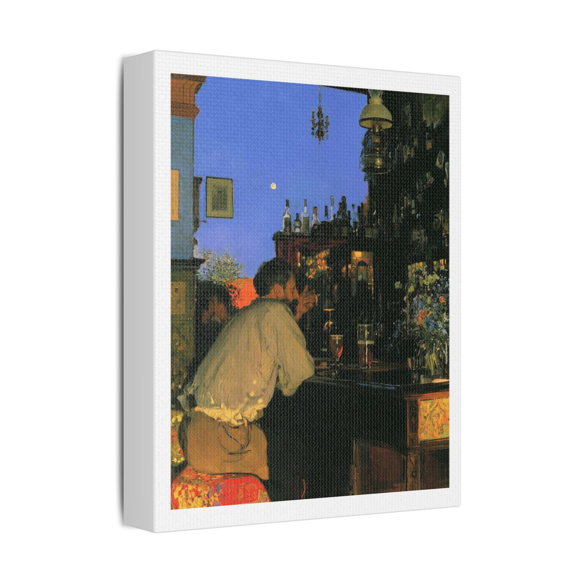Café Art IV, Print on Satin Canvas, Stretched