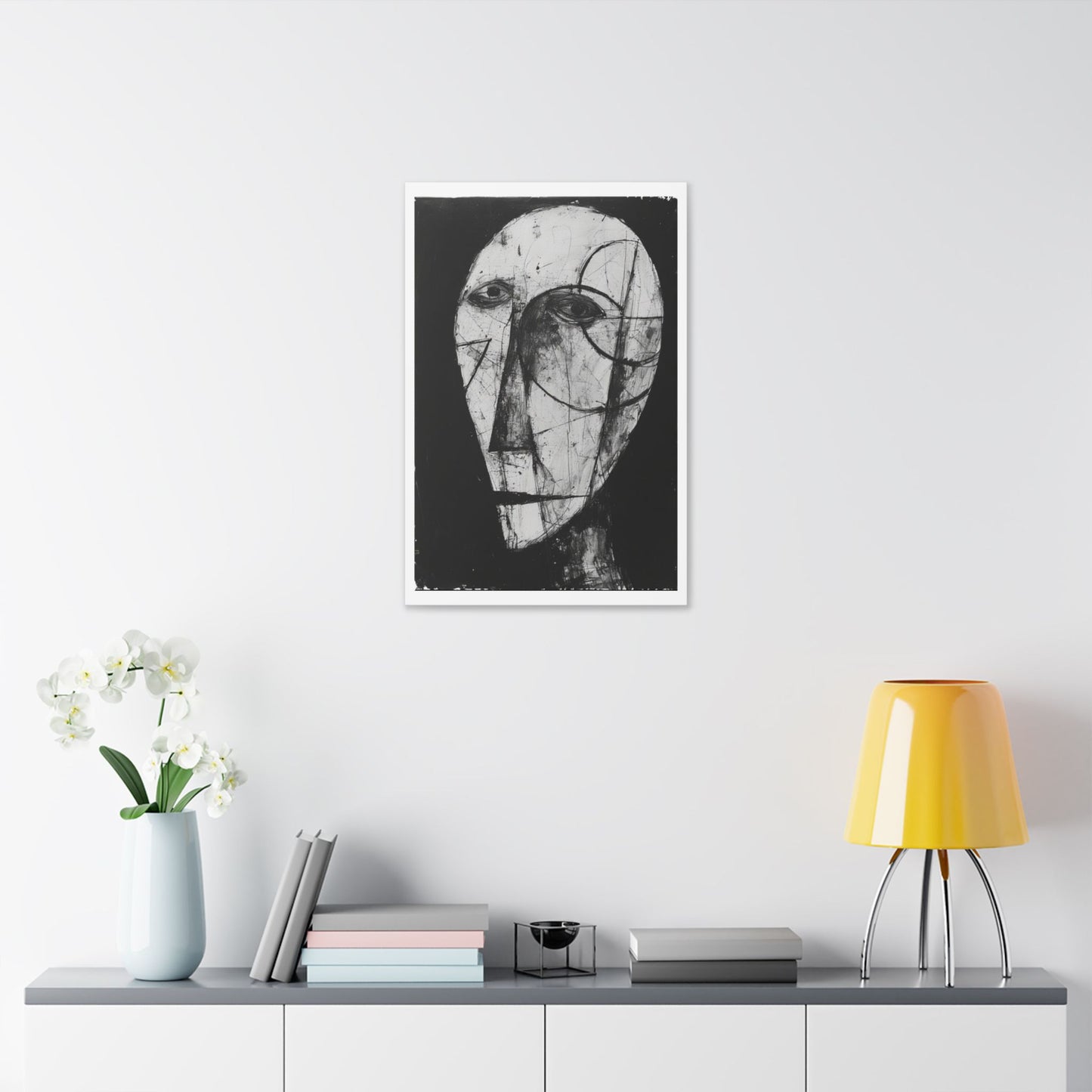 Brutalist Portrait Art 'Designed by AI' Canvas Art Print