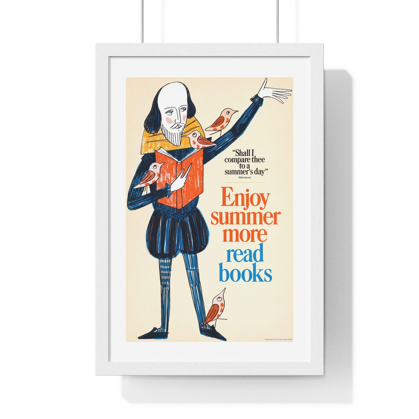 Enjoy Summer More, Read Books (1966) Vintage Poster by Bill Sokol, from the Original, Framed Art Print