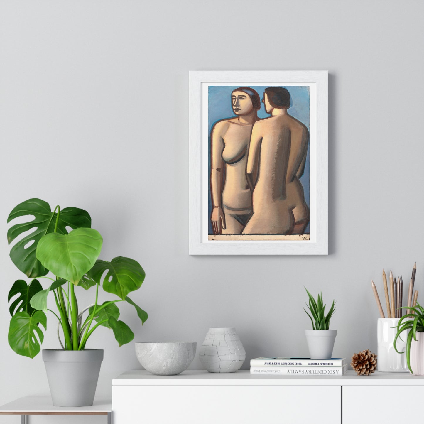 Two Female Nudes (1927) by Vilhelm Lundstrøm, from the Original, Framed Art Print