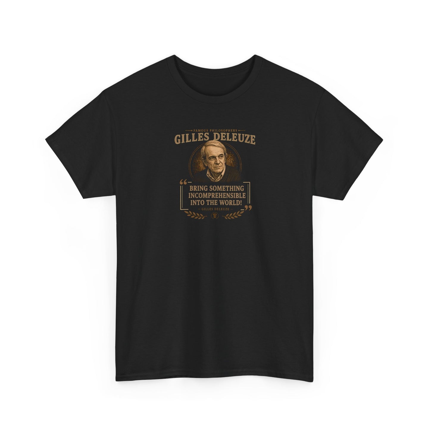 Gilles Deleuze on Virtues for Living, Philosophy Tribute T-Shirt