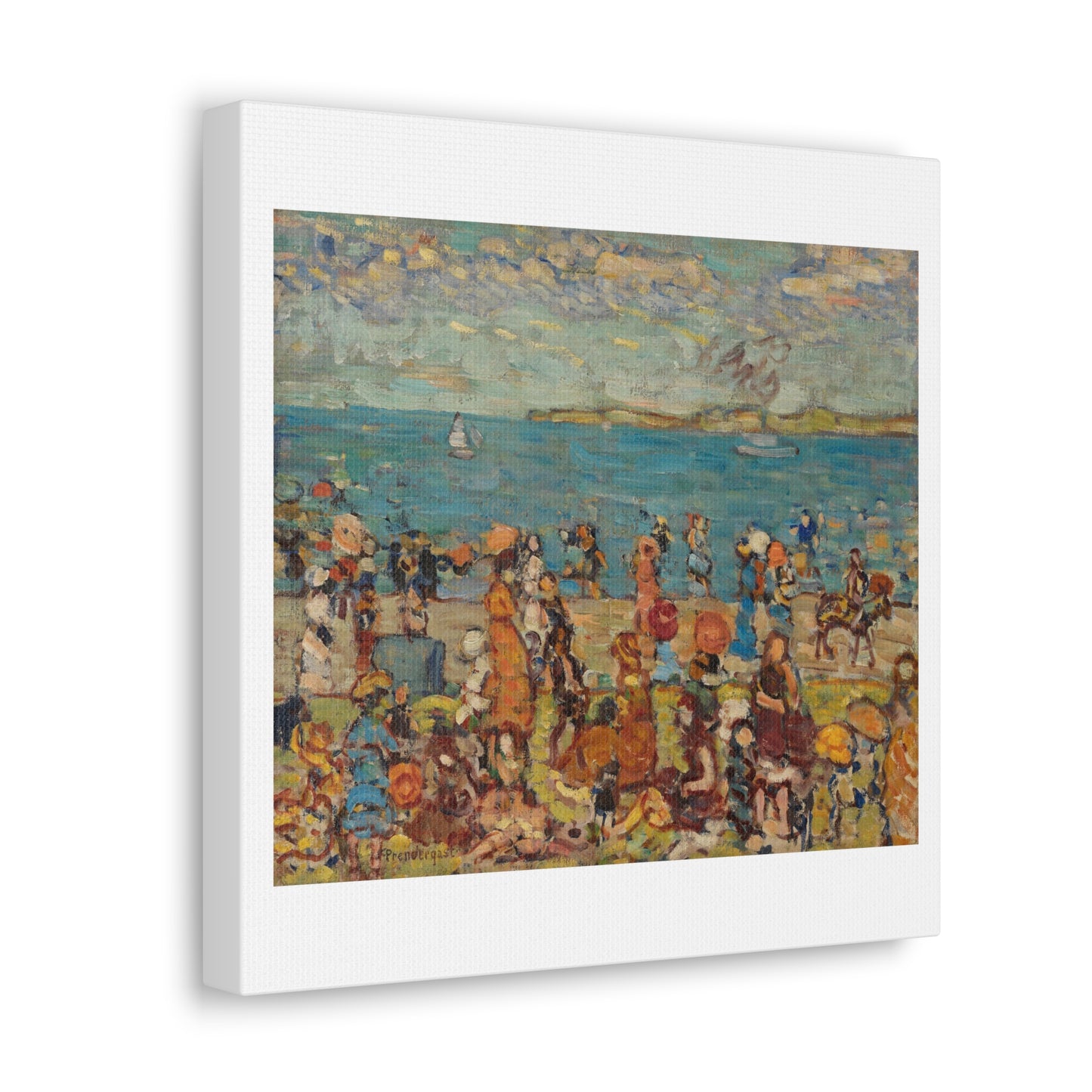 Beach Scene (1910-1913) by Maurice Brazil Prendergast, Art Print from the Original on Canvas