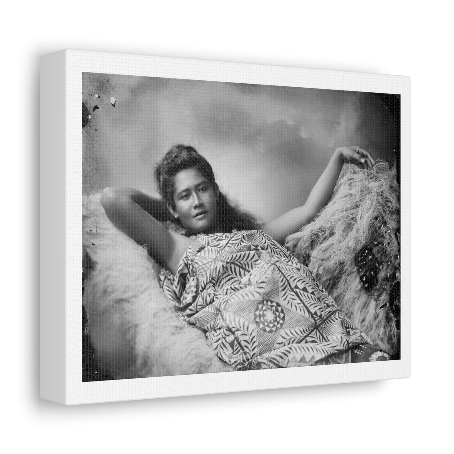 Samoan Girl (1890-1910) by Thomas Andrew Photographic Art Print on Satin Canvas, Stretched