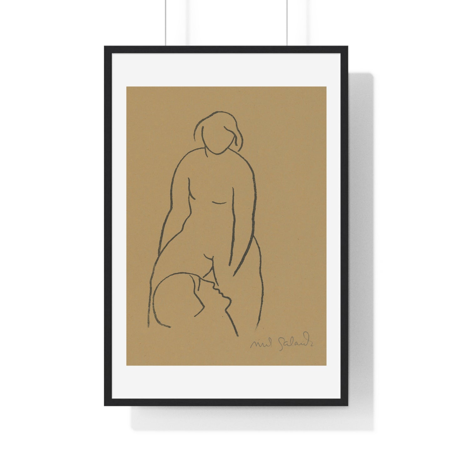 Lovers IV (1925) by Mikuláš Galanda, from the Original, Framed Art Print