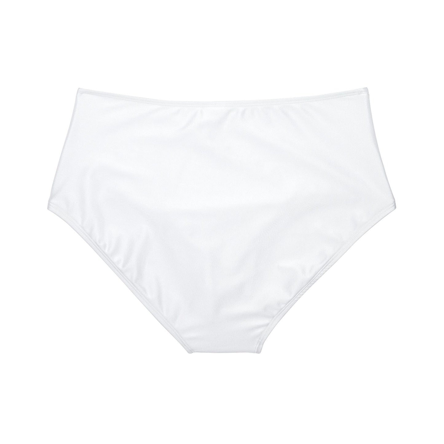 'Not a Dude' Printed Women's White High-Waist Hipster Bikini Bottom