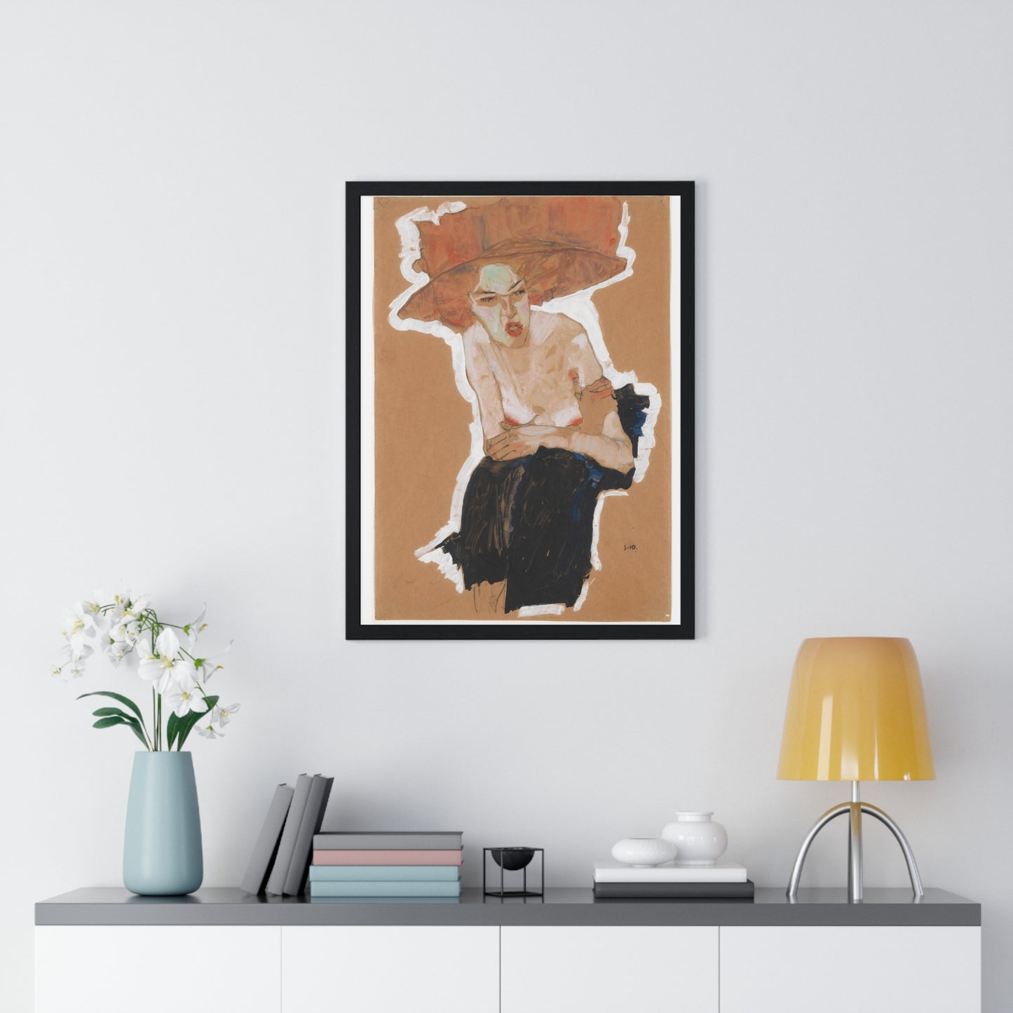 Die Hämische 'The Malicious One' (1910) by Egon Schiele, from the Original, Framed Art Print