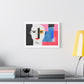 Minimal Simple Male Portrait Abstract Painting 'Designed by AI' Art Print on Canvas