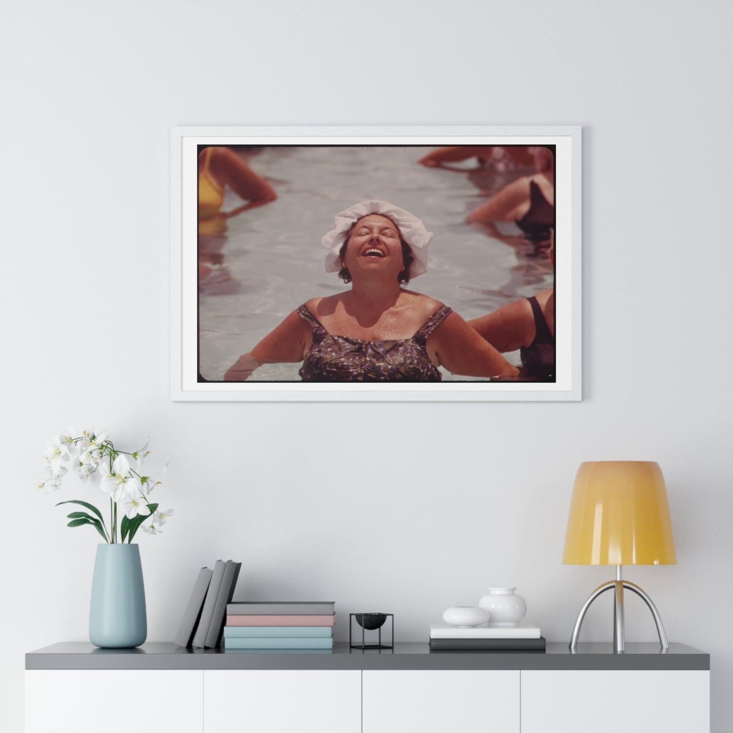 Organised Daily Exercises at the Century Village Retirement Community (circa 1973) Vintage Photography by Flip Schulke, Framed Print