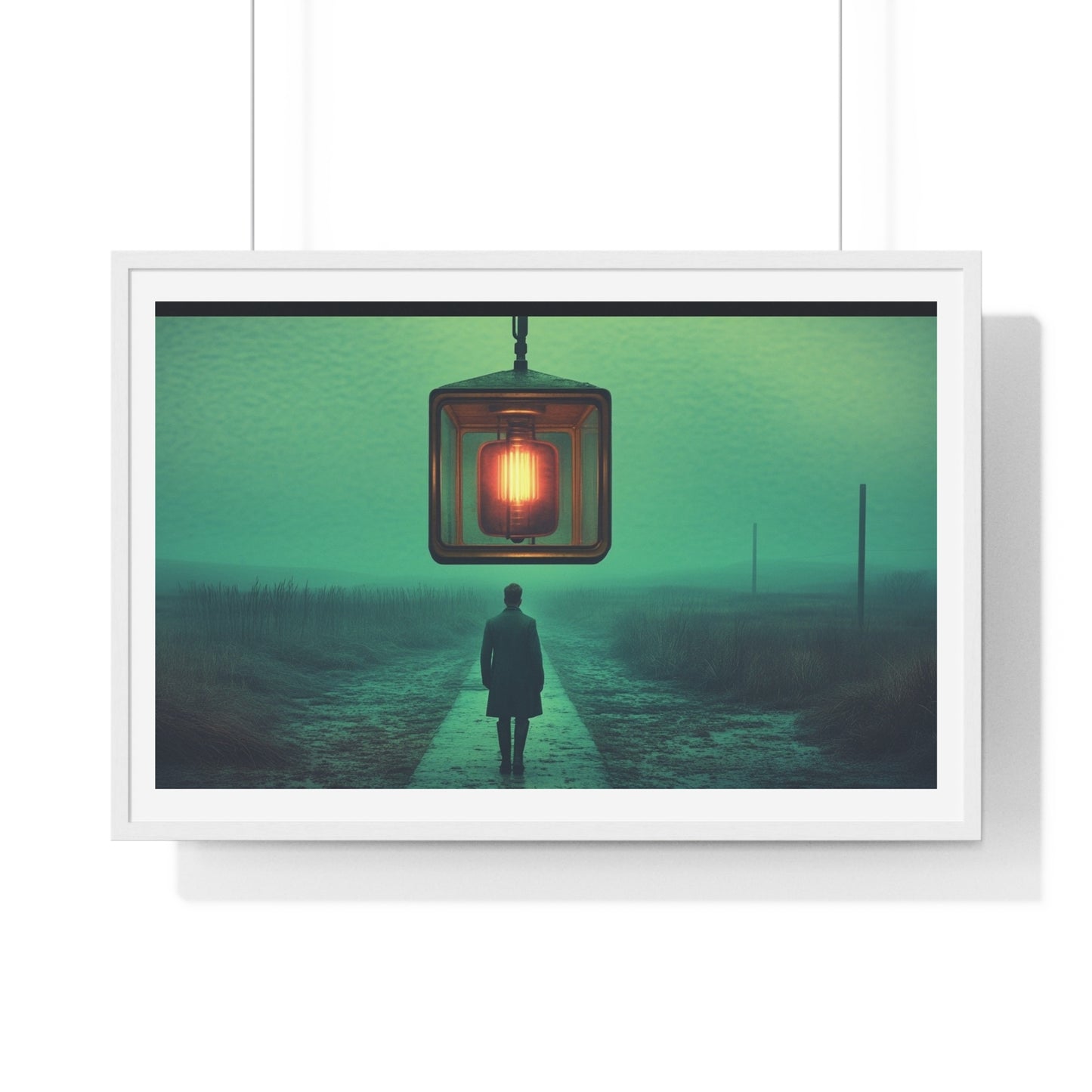 Cinematic Dystopia, Photographic Art 'Designed by AI' Framed Print