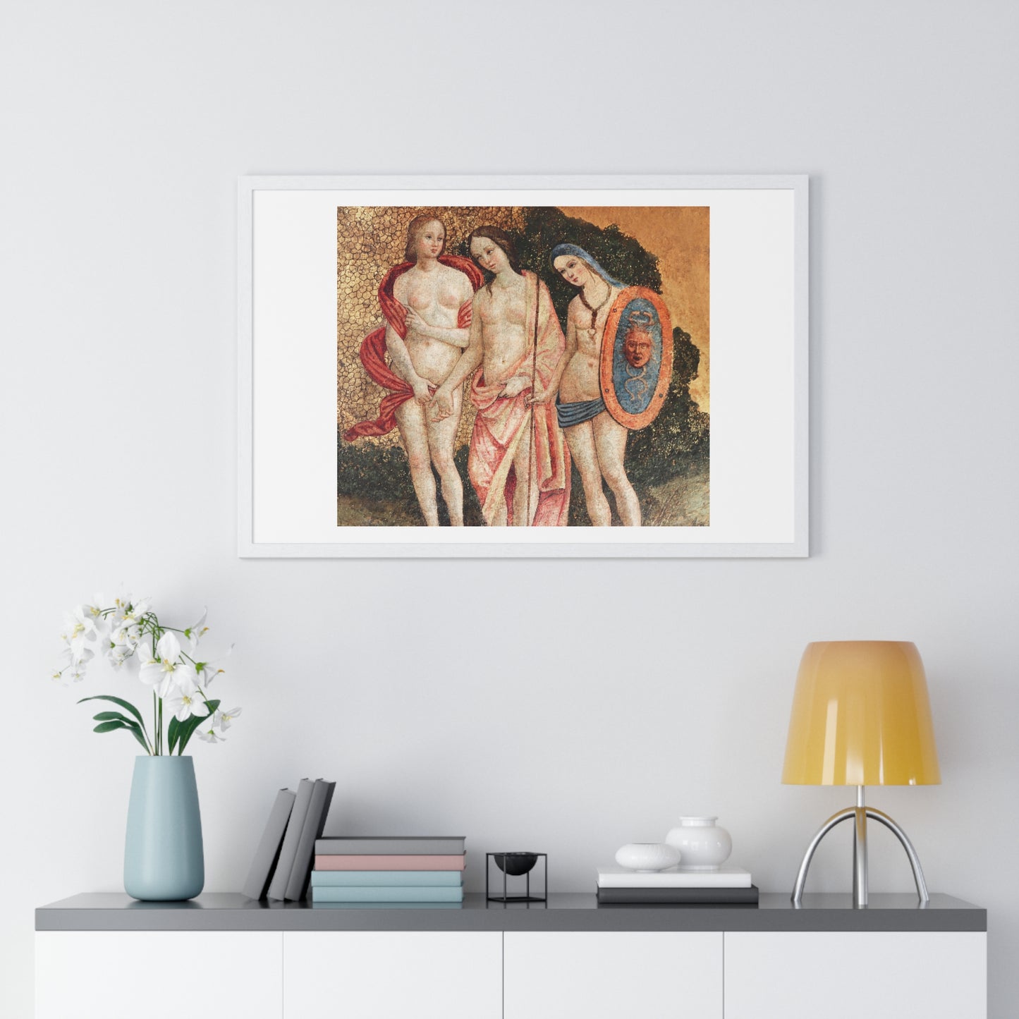 Judgment of Paris (circa 1509) from the Original Fresco by Pinturicchio, Framed Art Print