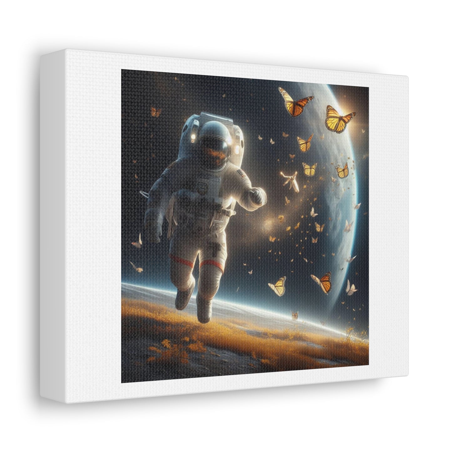 Let's Be Less Alone in the Universe 'Designed by AI' Art Print on Canvas