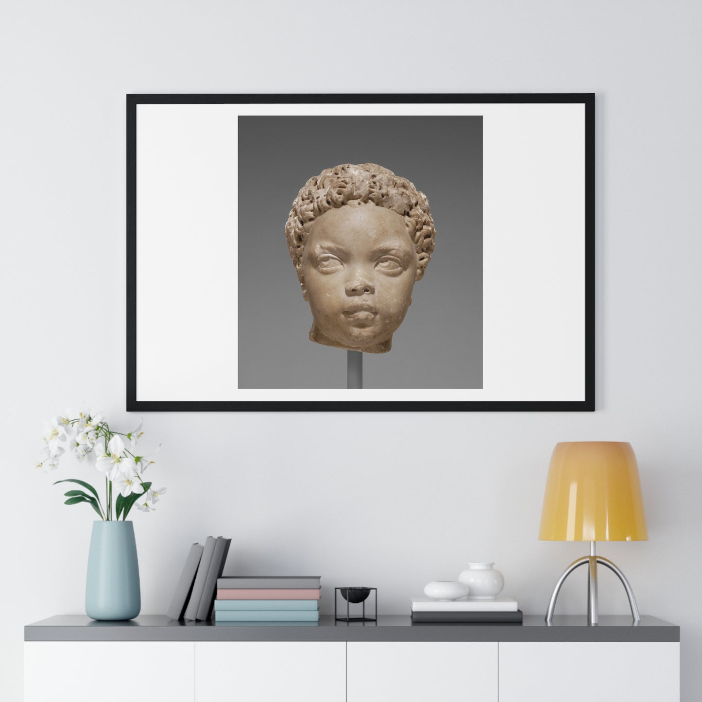 Ancient Roman Portrait of a Child  (AD 150-200) Unknown Artist, Framed Print