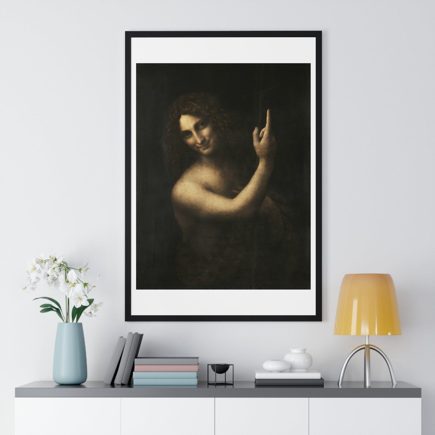 Saint John the Baptist (1513-1516) Famous Painting by Leonardo da Vinci, from the Original, Framed Art Print