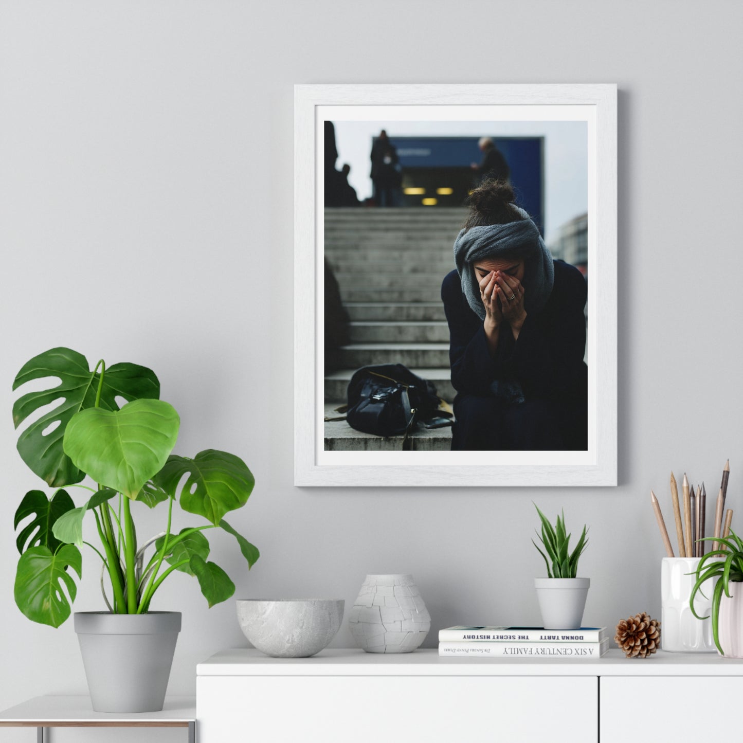 Raw Art Street Scene 'Designed by AI' Framed Art Print