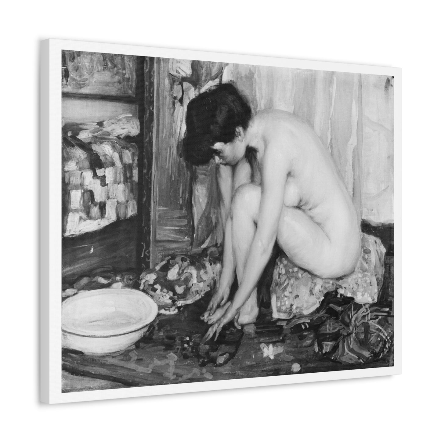 Small Nude (circa 1900-1920), Art Print from the Original on Canvas