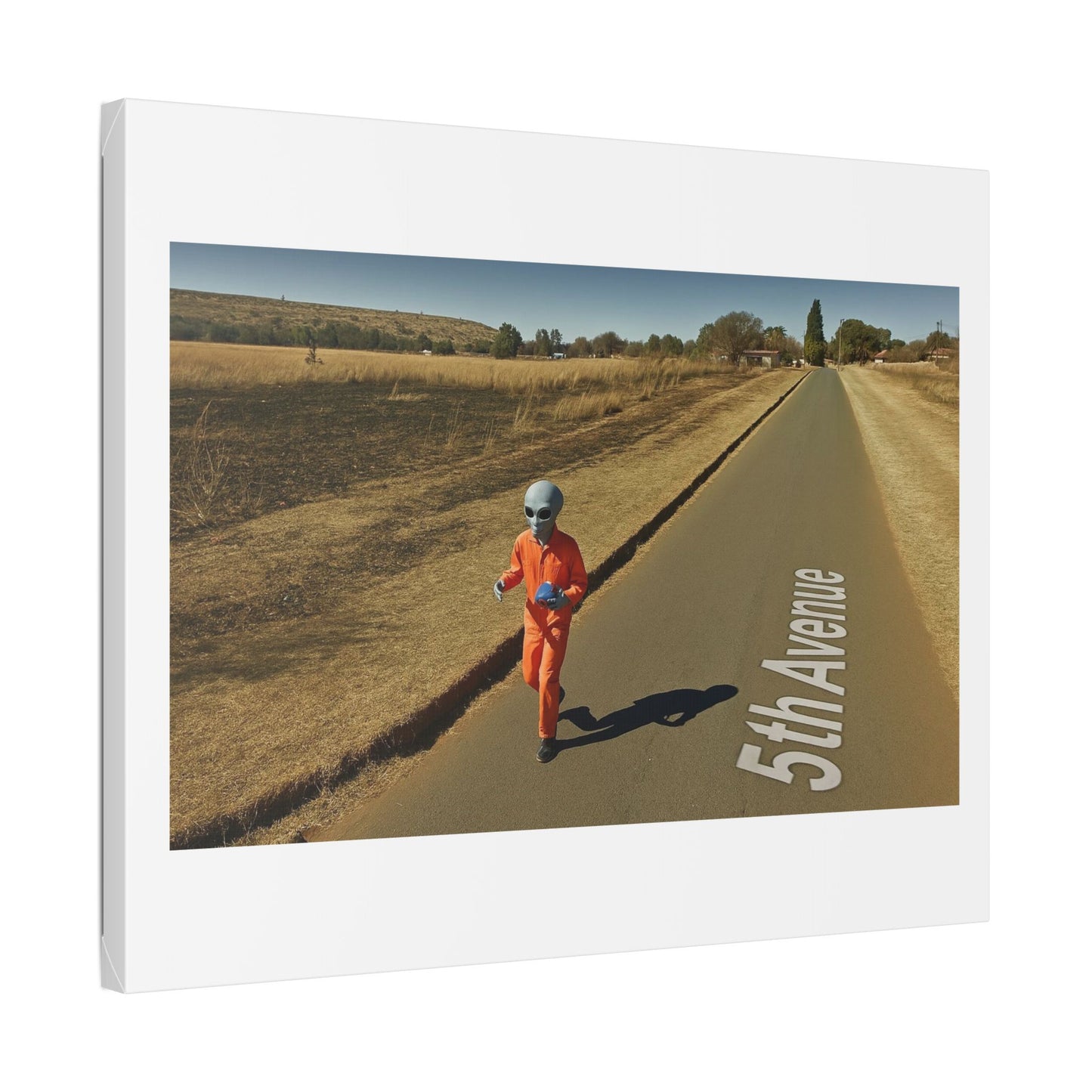 Weird Google Street View, Absurdist Art 'Designed by AI' Satin Canvas Print