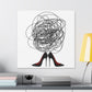 Fashion Stilettos Cartoon Art 'Designed by AI' Canvas Art Print