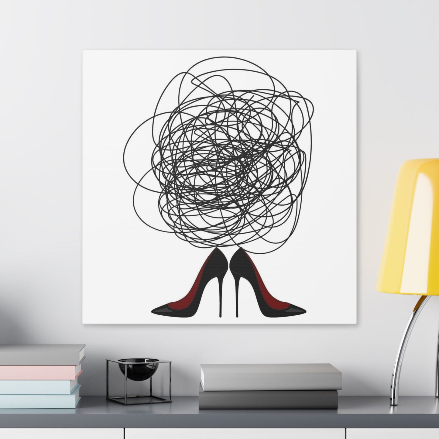 Fashion Stilettos Cartoon Art 'Designed by AI' Canvas Art Print