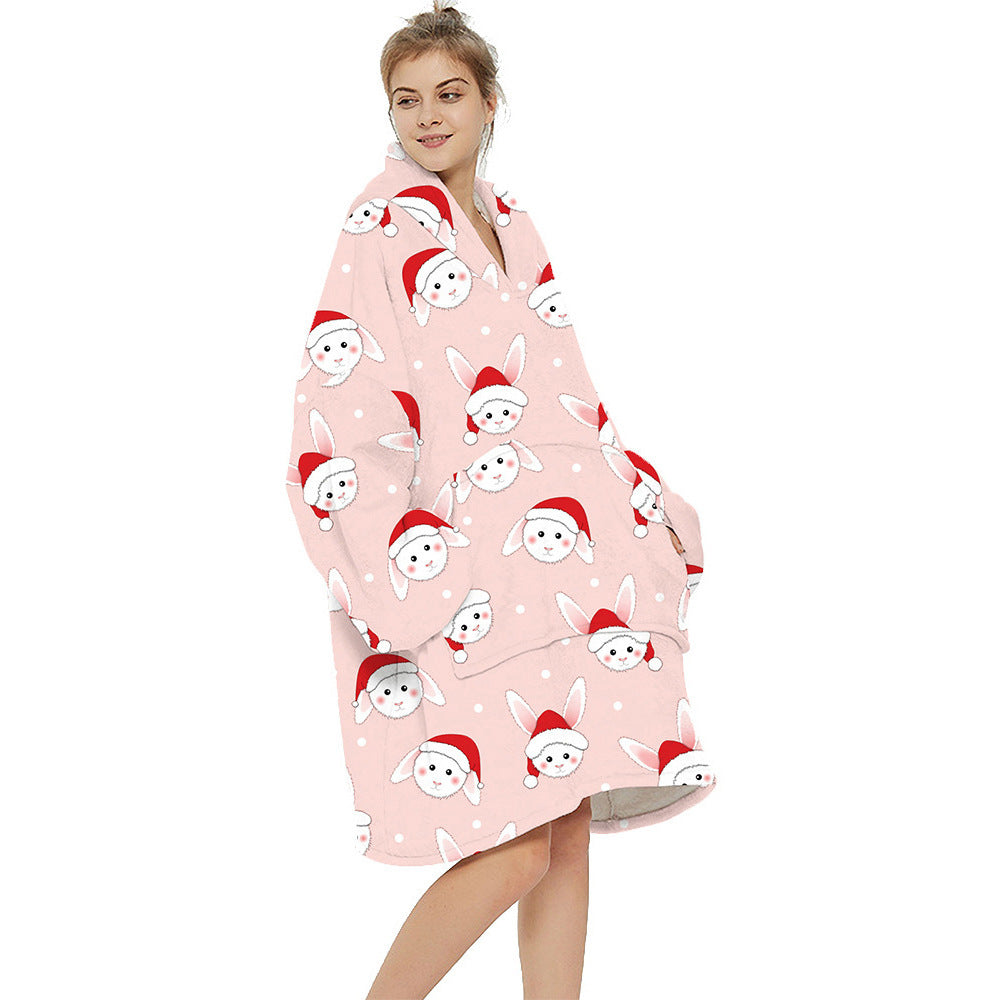 Extra-Large Printed Warm Layabout Blanket Hoodie