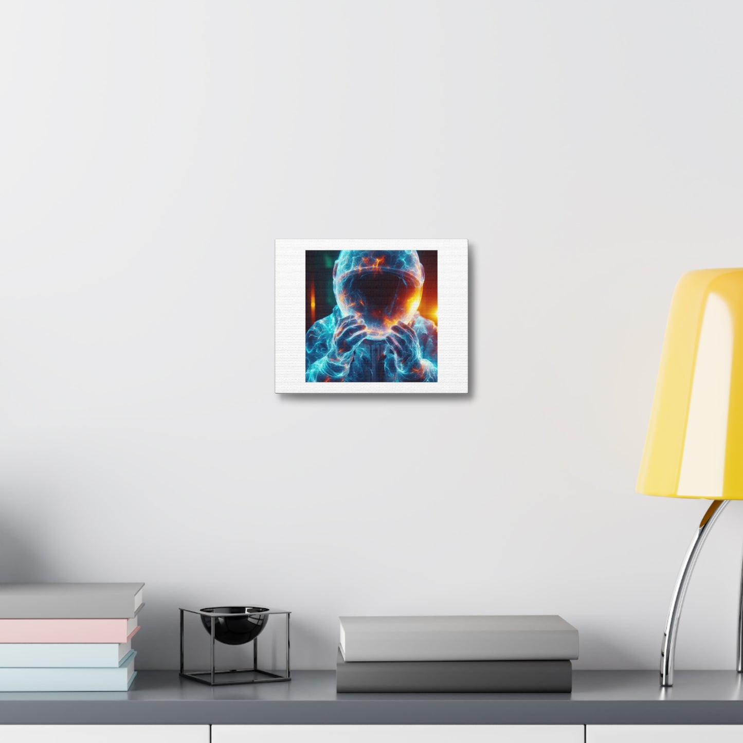 Astronaut In Glowing Suit Made of Plasma as if the Galaxy Is Inside It 'Designed by AI' Art Print on Canvas