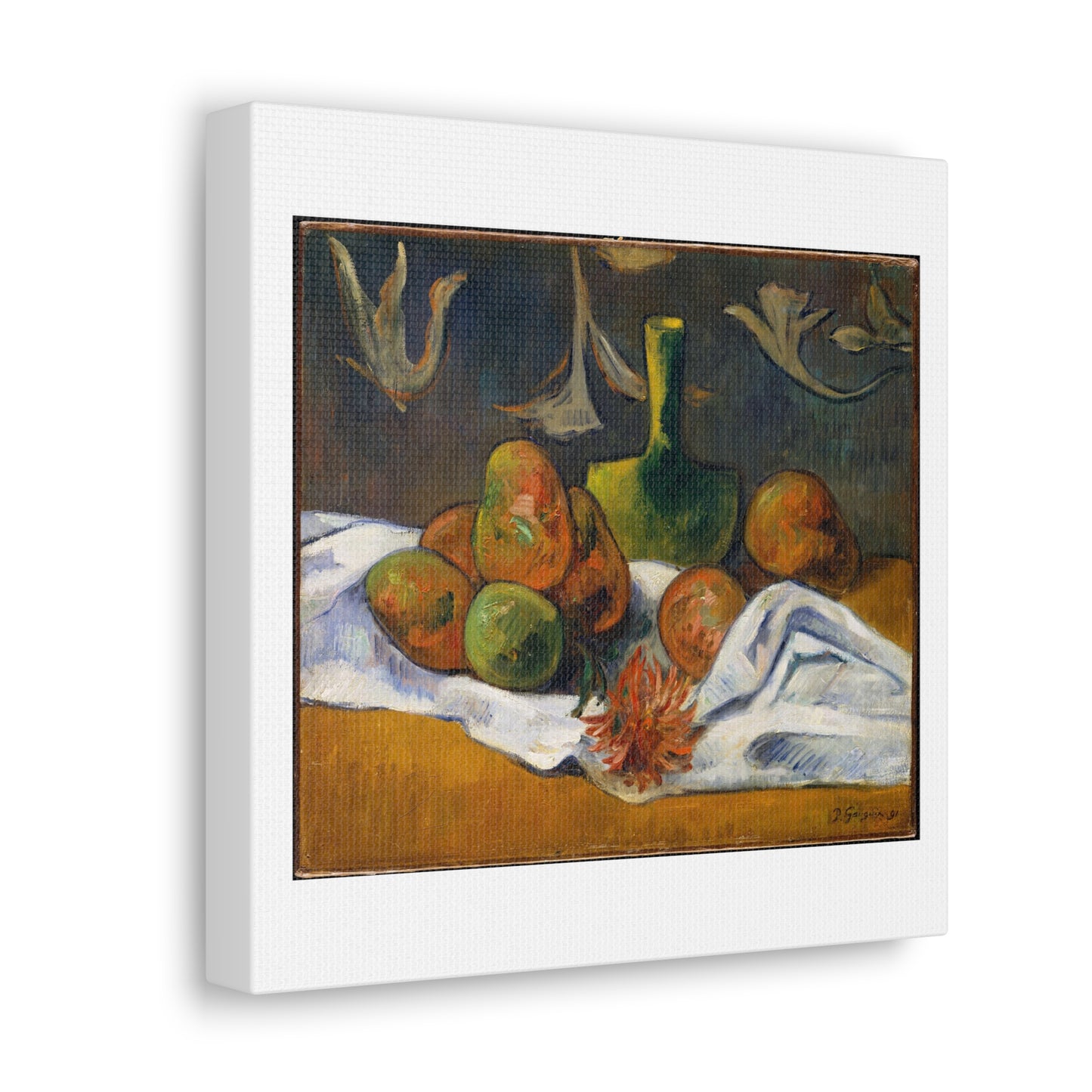 Still Life by Paul Gauguin, Art Print from the Original on Satin Canvas