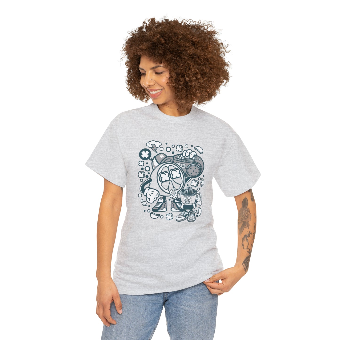 Orange Boombox Cartoon T-Shirt