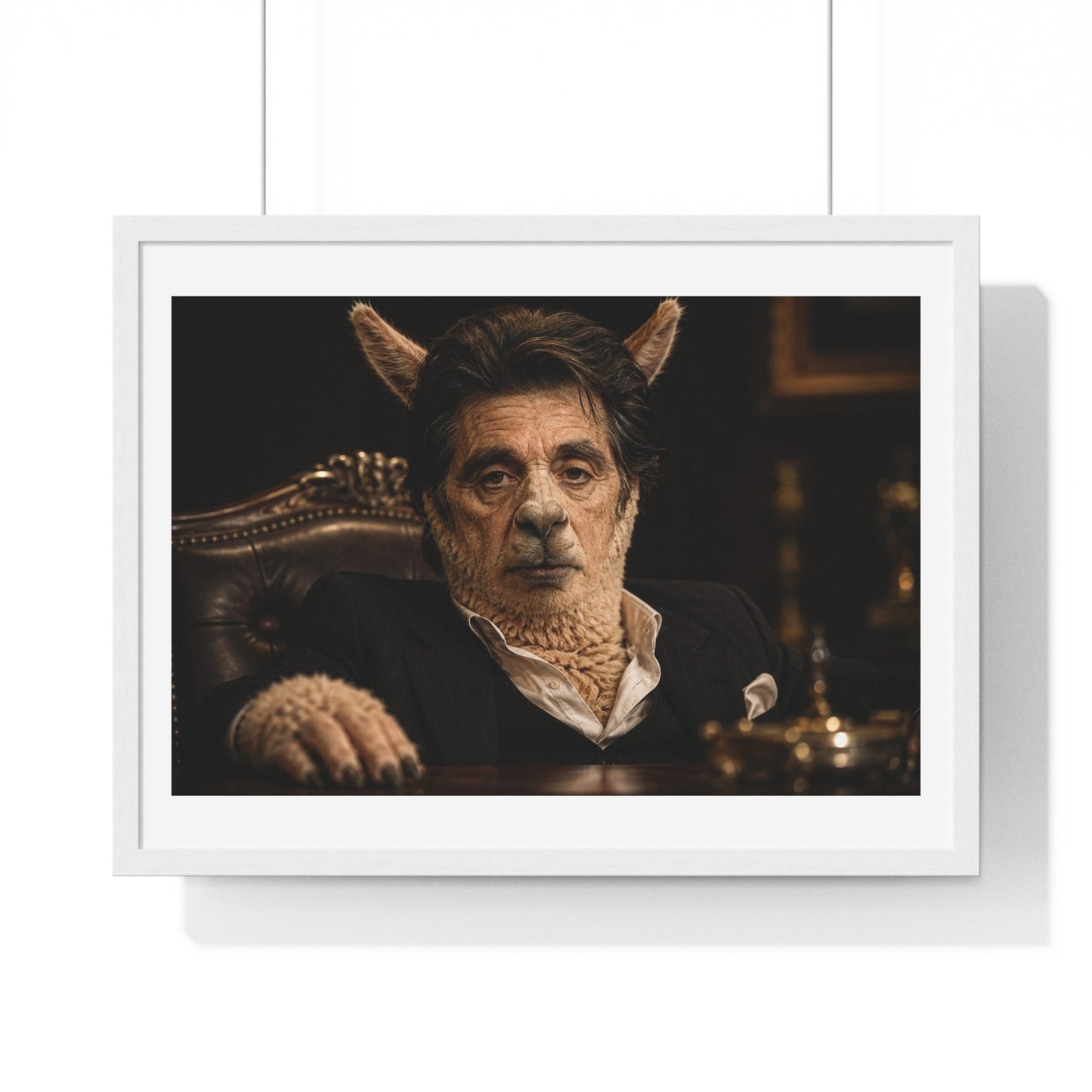 Alpaca Cino 'Designed by AI' Large Wall Art, Framed Print