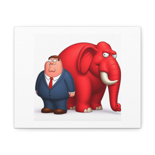 Vote Peter Griffin for President 'Designed by AI' Art Print on Canvas