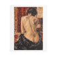 Textured Tapestry Portrait from Behind, Art Print on Satin Canvas, Stretched