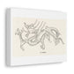 Chinese Decorative Art Print Le Dragon on Satin Canvas, Stretched