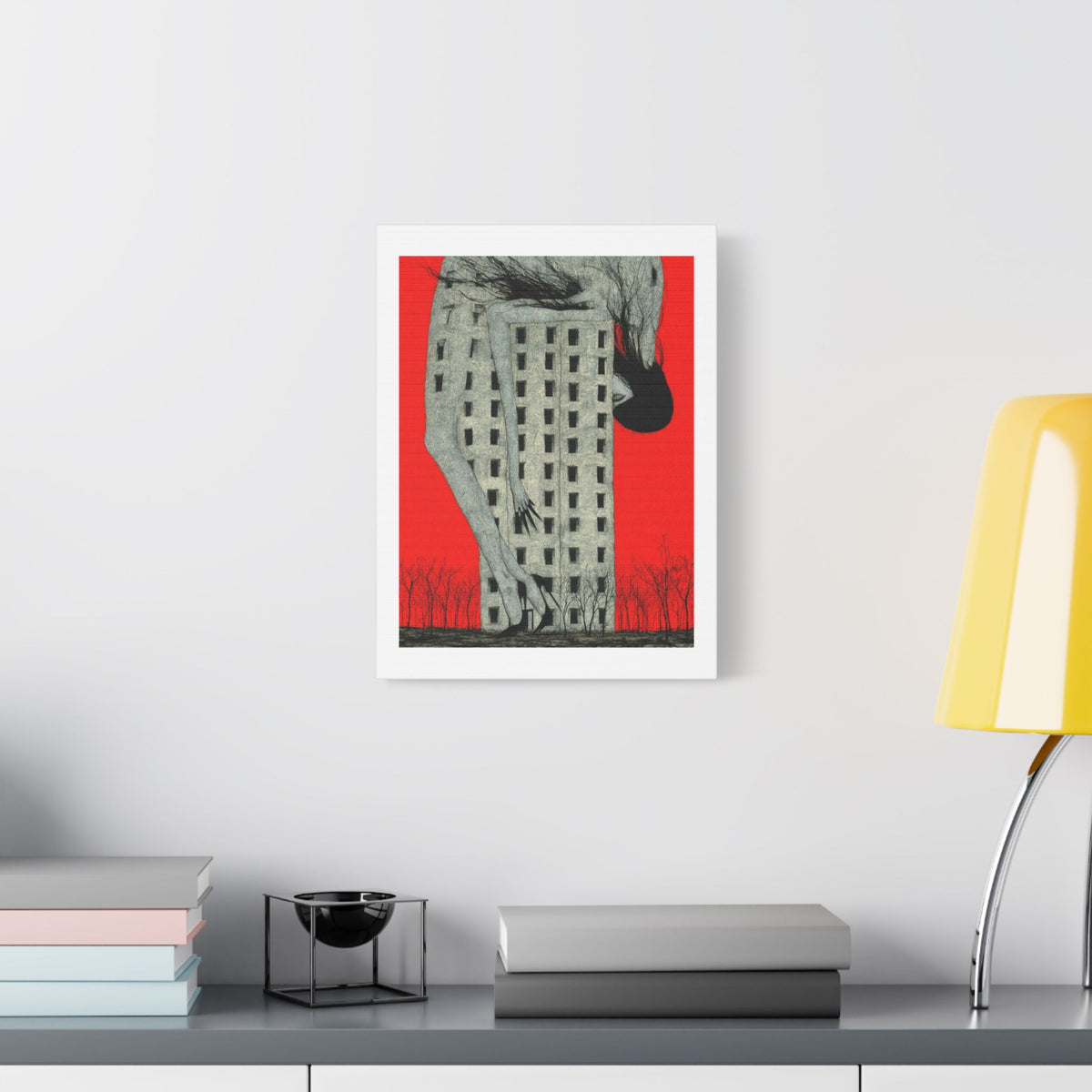 Tower, Neo-Surrealism, Art Print on Satin Canvas, Stretched
