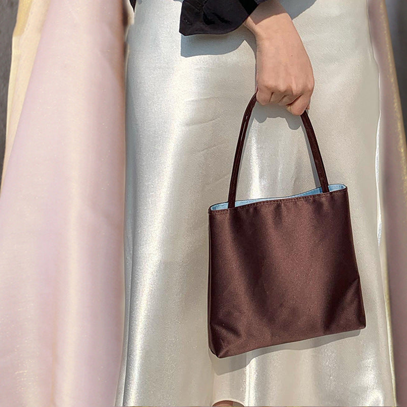 Women's Classic Glossy Square Handbag, Simple Fashion