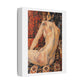 Abstract Mosaic Nude on Ornate Tapestry, Art Print on Satin Canvas, Stretched