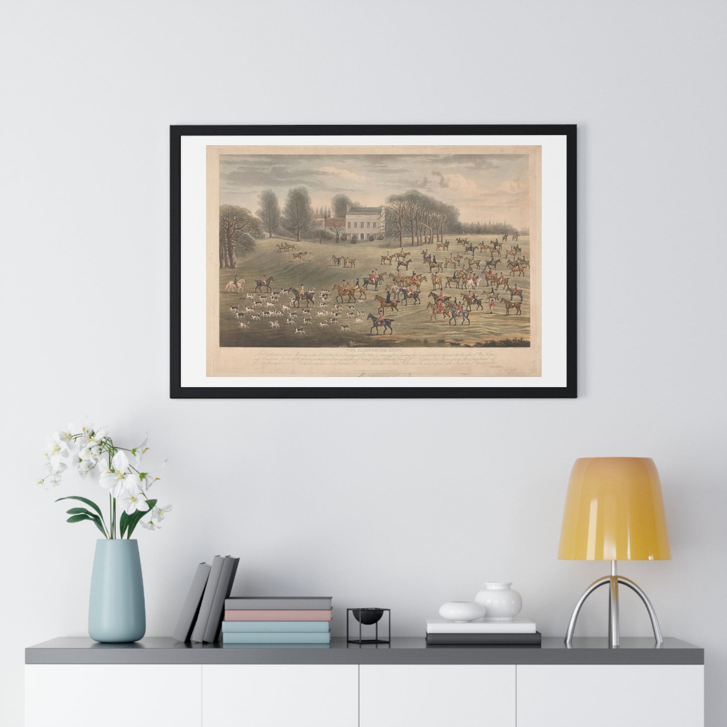 The Hampshire Hunt (1822) by Charles Turner, from the Original, Framed Art Print