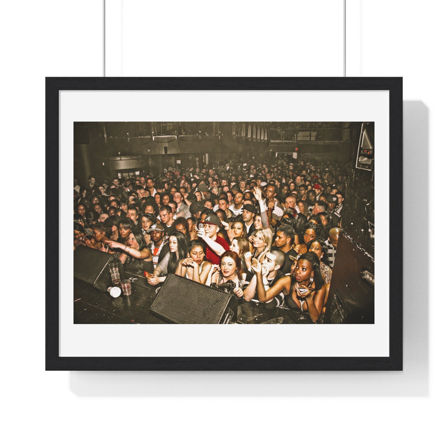 Crowd at Hip Hop Concert, Retro Photography (2017) from the Original, Framed Print