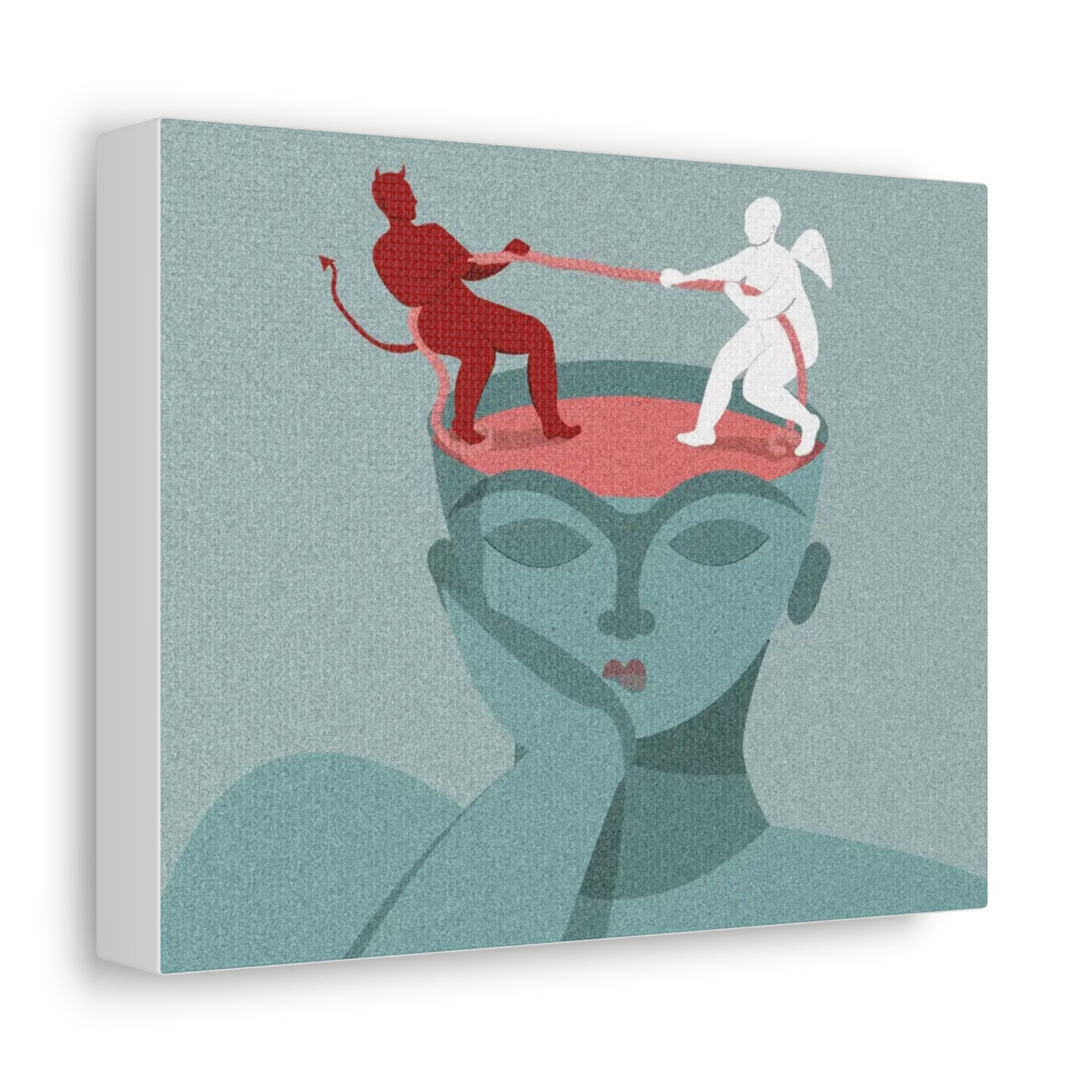 Moral Dilemmas of the Mind Illustration Art Print on Satin Canvas