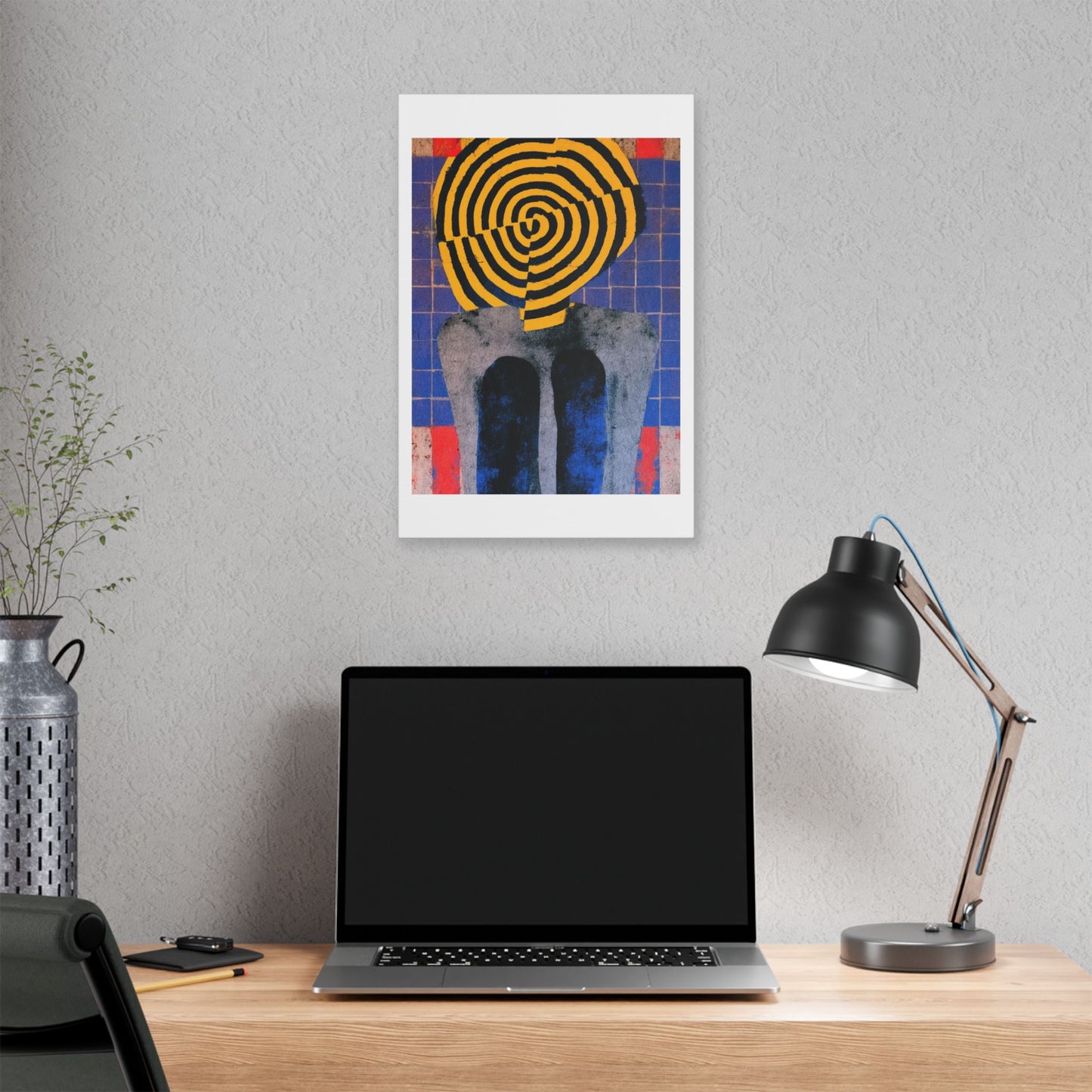 Woman Portrait from Behind, Bold Decor Art 'Designed by AI' Canvas Print