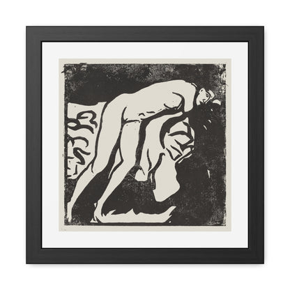 Nude Girl (1906) by Ernst Ludwig Kirchner from the Original, Wooden Framed Print