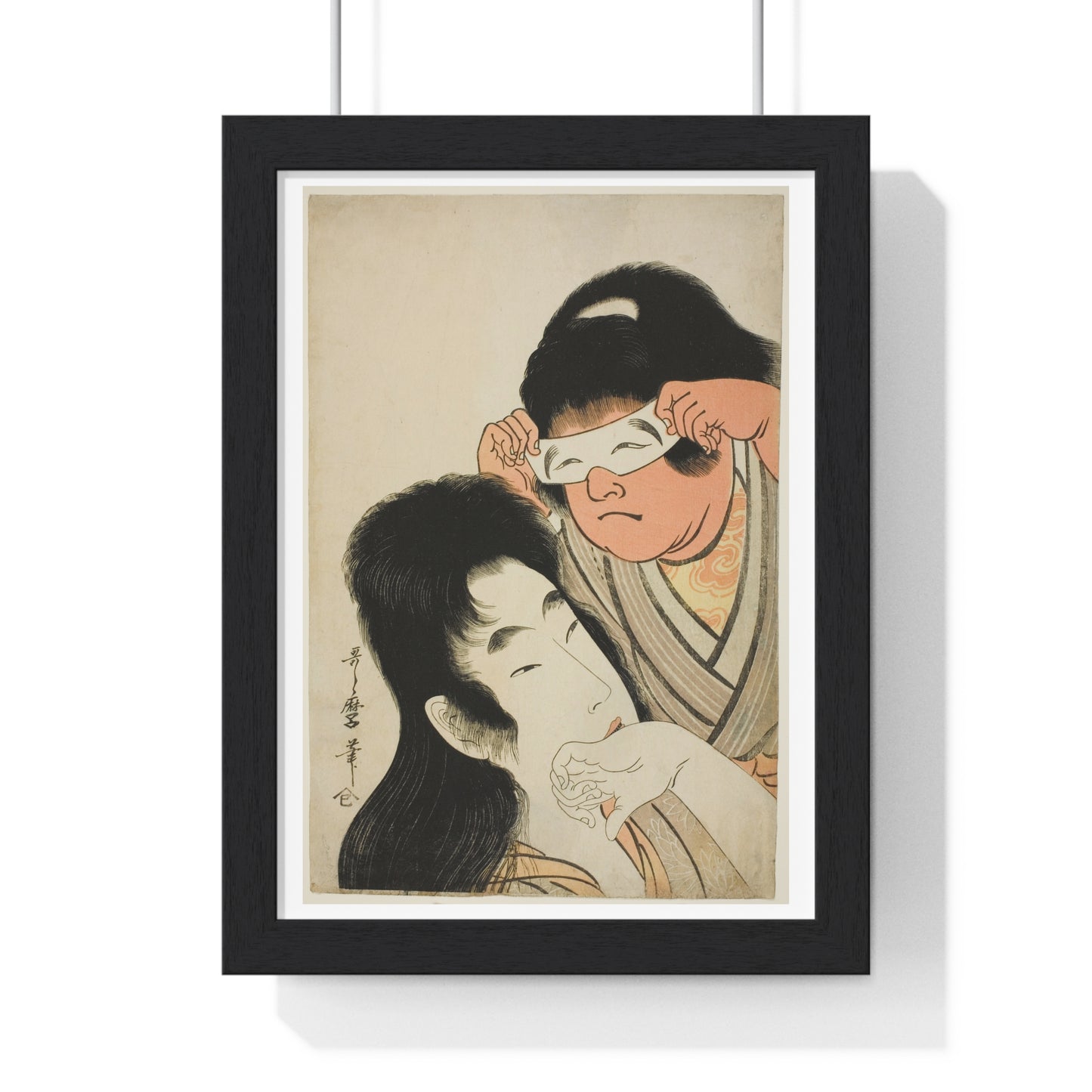 Yamauba with Kintaro Holding a Toy Mask (1794–1809) by Kitagawa Utamaro, from the Original, Framed Art Print