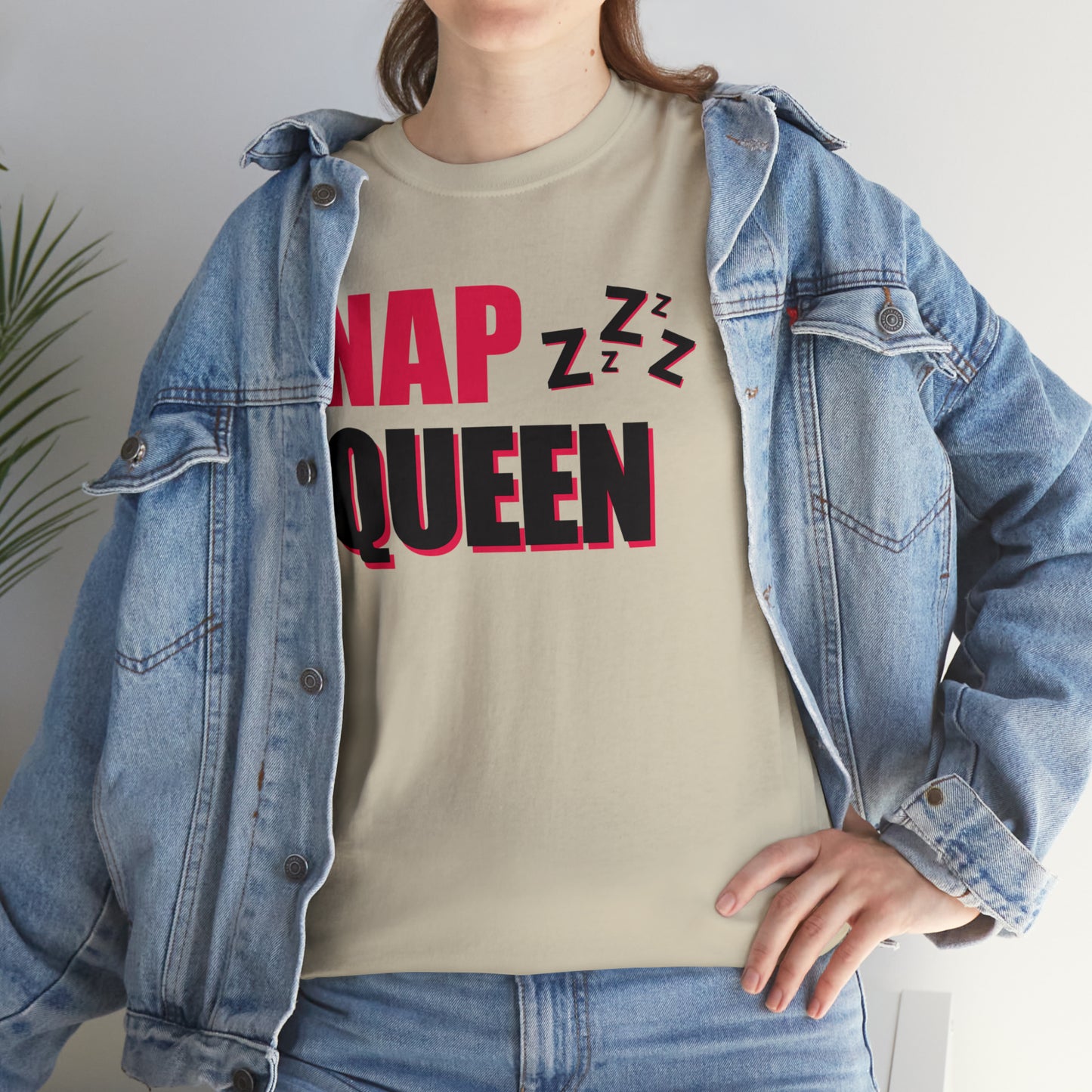 Nap Queen ヘビーコットン Tシャツ ユニセックス ワールドワイドサイズ 昼寝、睡眠、怠惰、休息